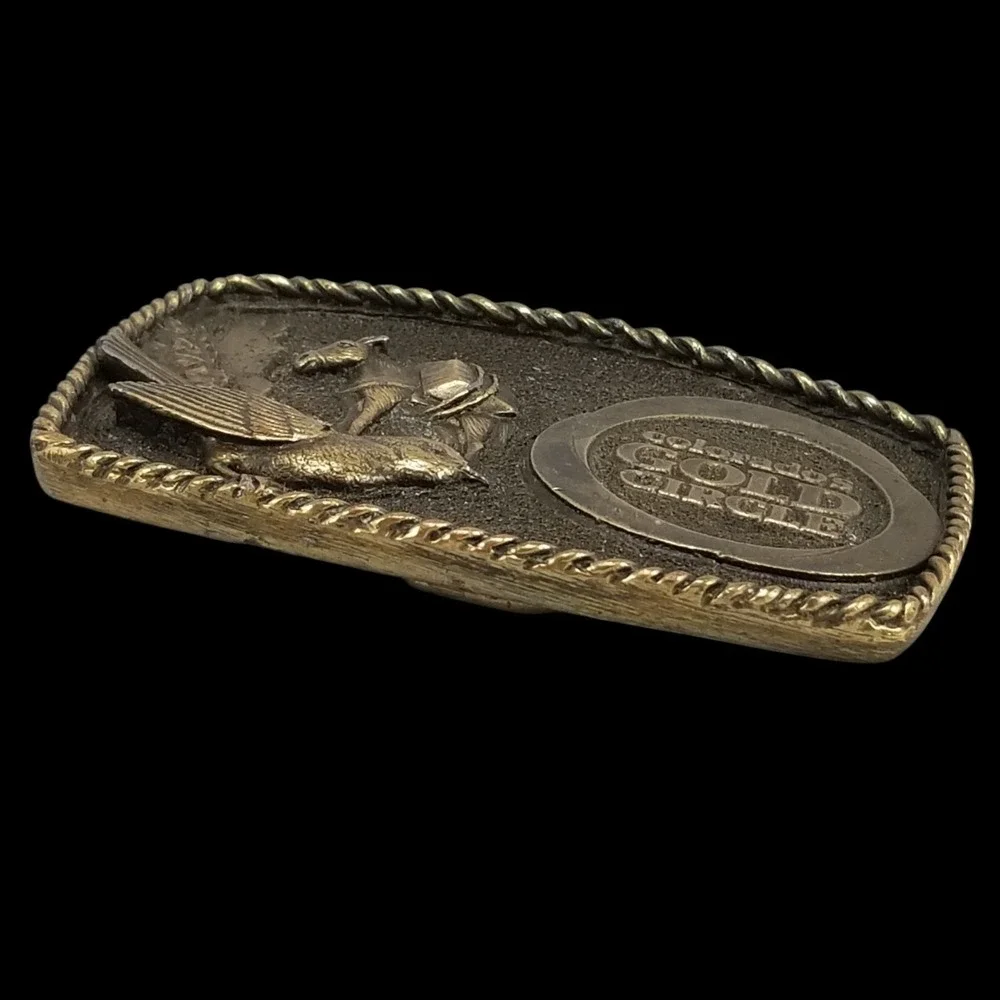 Vintage‎ Adezy Denver Colorado's Gold Circle Belt Buckle 1978 Made in USA